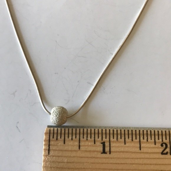 Sterling Silver Stardust Ball Pendant Sterling Chain Approx 16 Inch - Picture 5 of 7